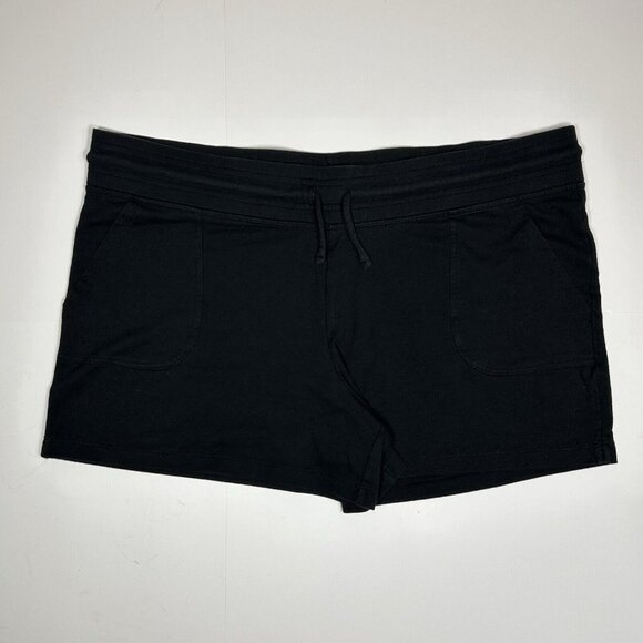 Eddie Bauer Shorts Women's Size XL Black Knit Pull On Elastic Waist Drawstring - Picture 1 of 6